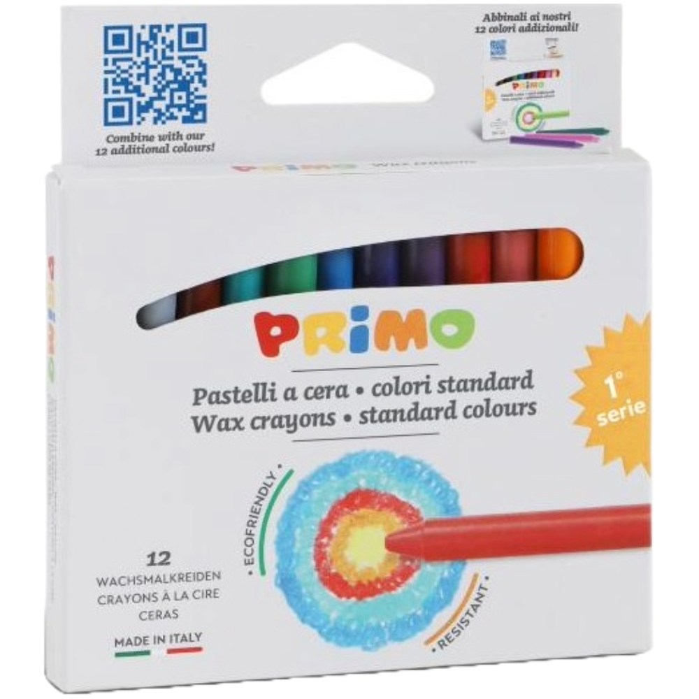 ΚΗΡΟΜΠΟΓΙΑ PRIMO 0501 WAX CRAYON ΚΟΥΤΙ 12 ΧΡΩΜΑΤΩΝ 0501PC12E