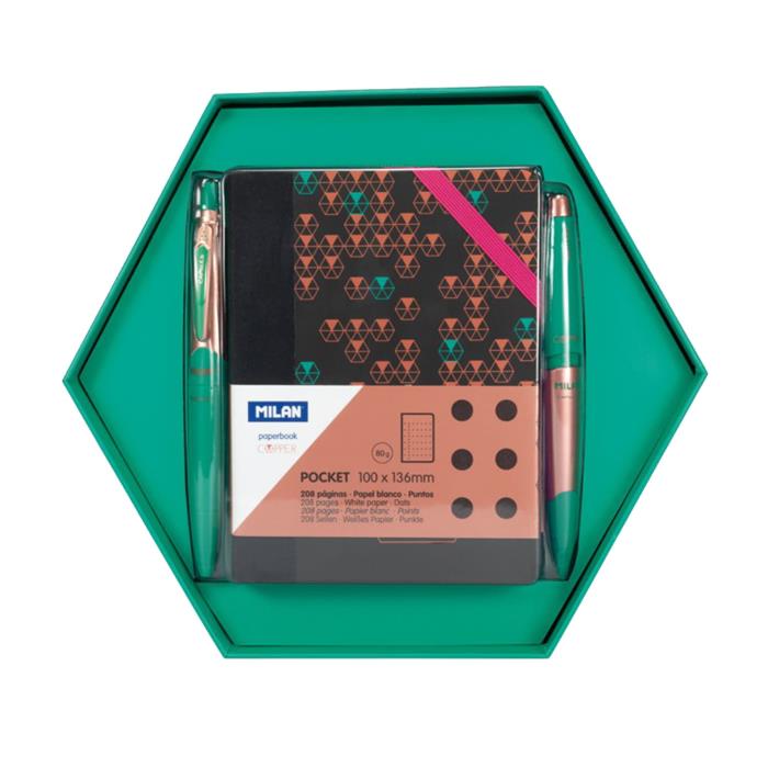 ΣΕΤ ΔΩΡΟΥ MILAN 08741 COPPER GREEN 3 ΤΜΧ (ΣΤΥΛΟ, ΜΗΧ. ΜΟΛΥΒΙ , ΣΗΜΕΙΩΜΑΤΑΡΙΟ)