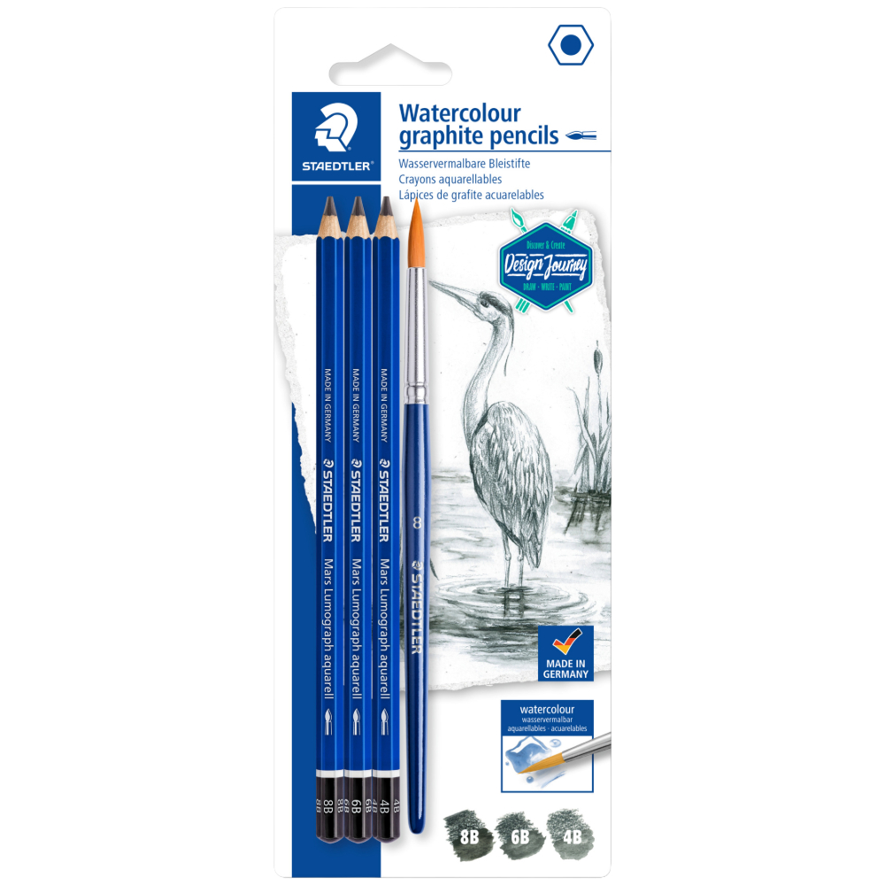 ΜΟΛΥΒΙ STAEDTLER ΣΧΕΔΙΟΥ 100 MARS LUMOGRATH AQWUAREL (blister =4) 100A SBK4