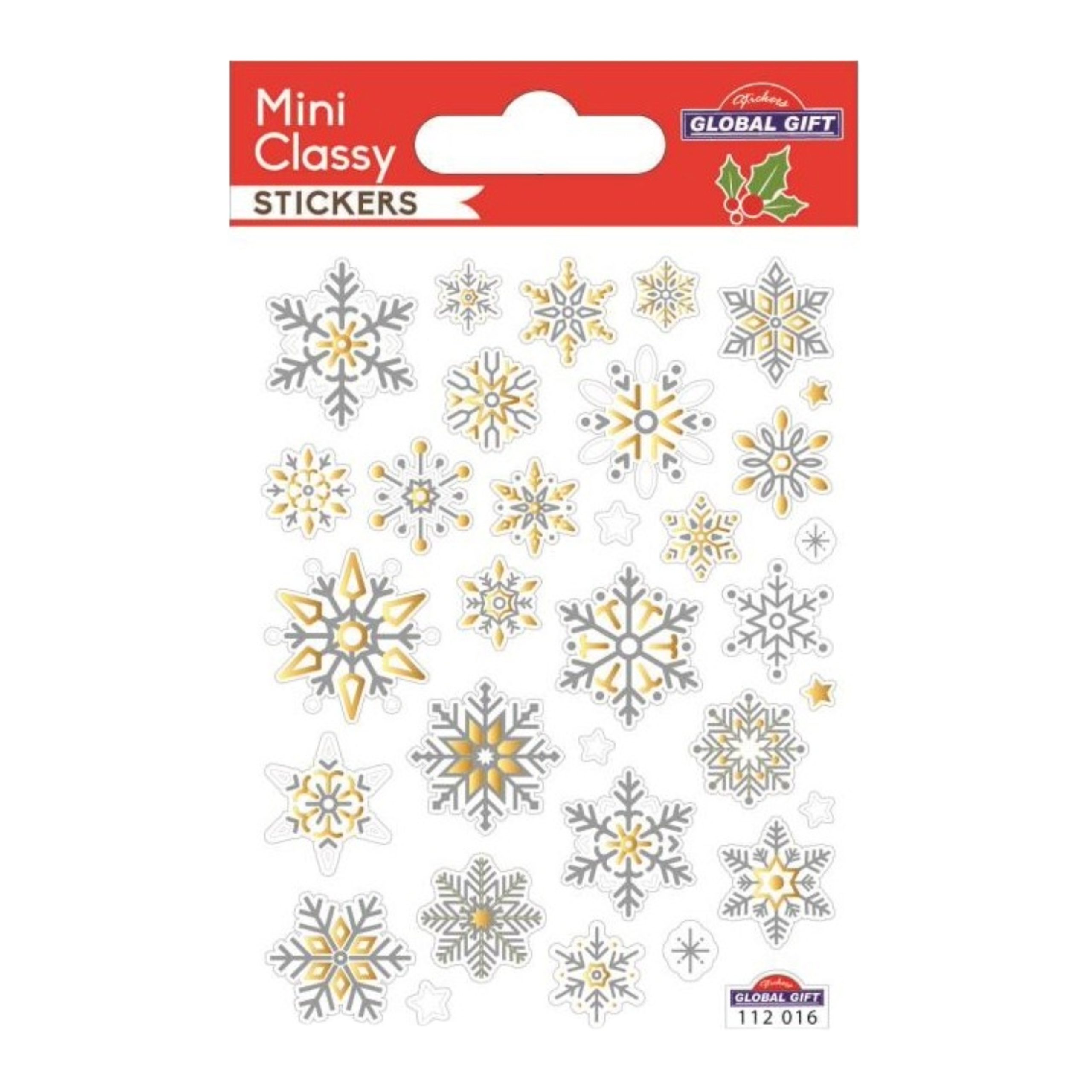 STICKERS CHRISTMAS MINI CLASSY 7.5X10CM 112016 GLOBAL GIFT