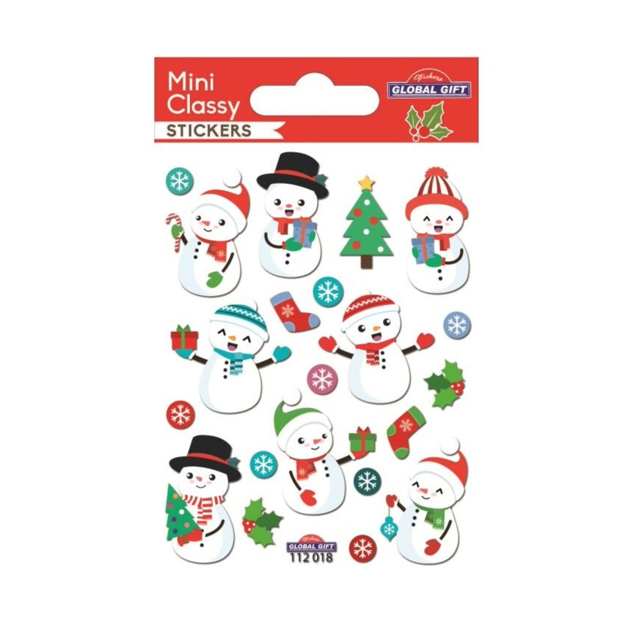 STICKERS CHRISTMAS MINI CLASSY 7.5X10CM 112018 GLOBAL GIFT