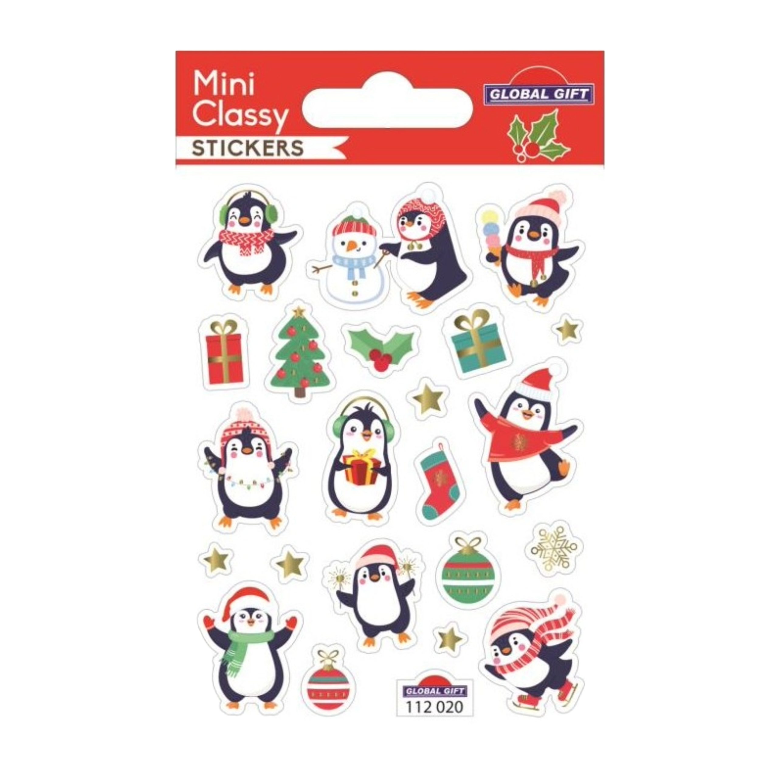 STICKERS CHRISTMAS MINI CLASSY 7.5X10CM 112020 GLOBAL GIFT
