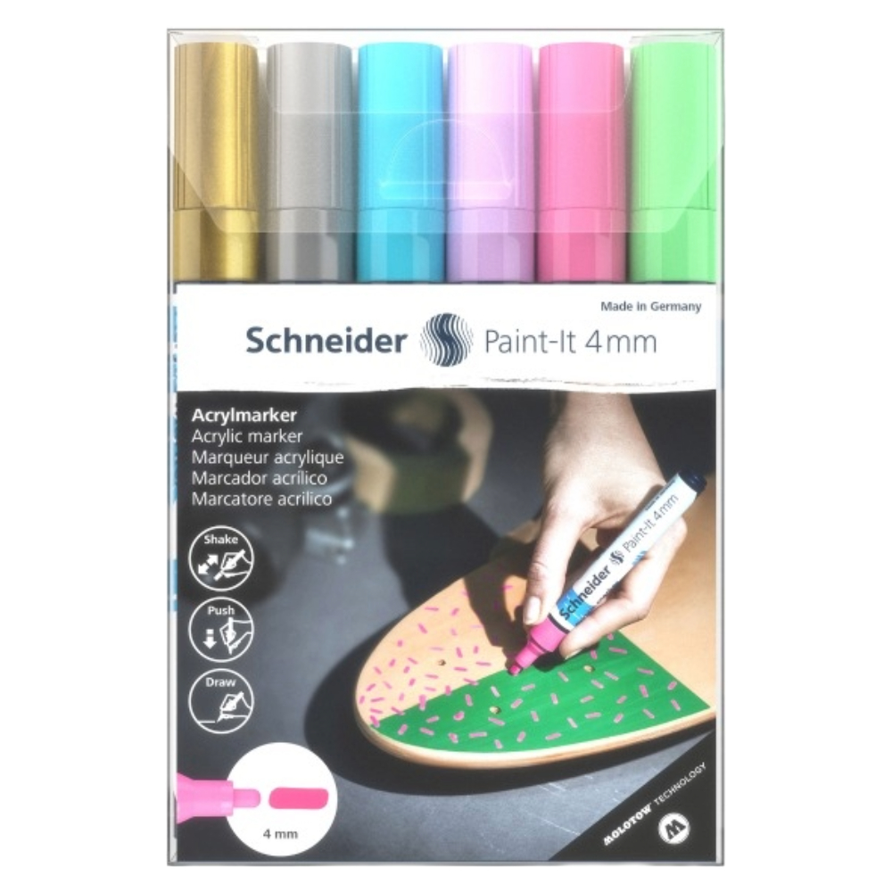 ΜΑΡΚΑΔΟΡΟΙ SCHNEIDER PAINT-IT 320 (4mm) ΣΕΤ 6 ΧΡΩΜ. ΠΑΣΤΕΛ120296