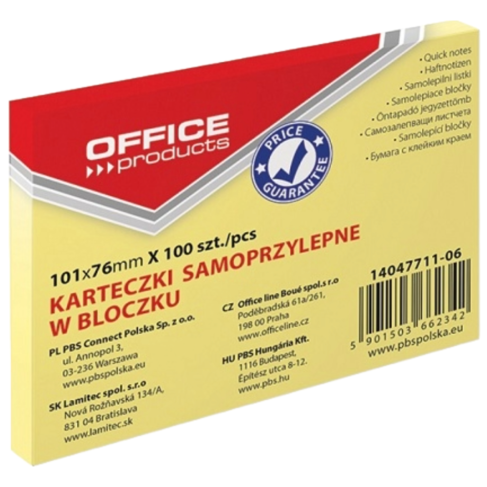 NOTES DONAU/OFFICE 100Φ 100X75 ΚΙΤΡΙΝΟ 14047711-06