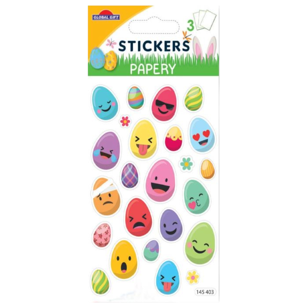 STICKERS GLOBAL GIFT EASTER 145403 PAPERY 8X13CM