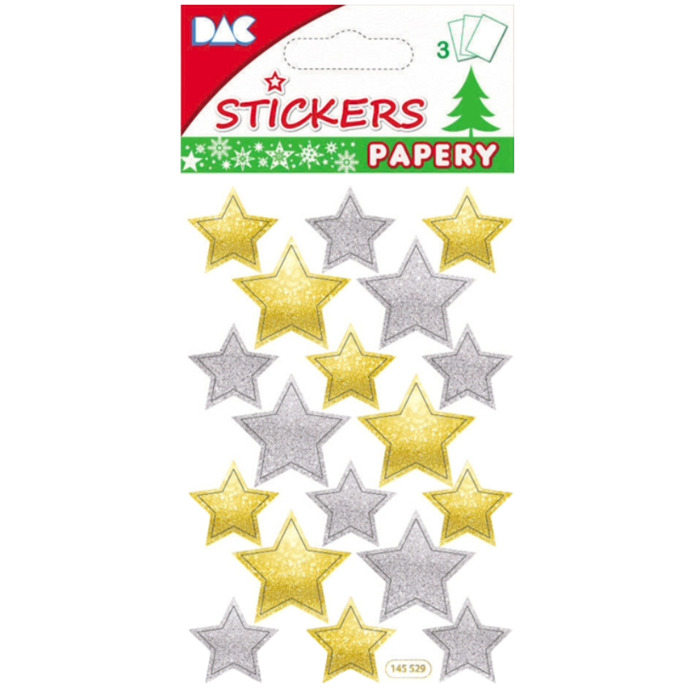 STICKERS CHRISTMAS PAPERY 8X13CM 145529 GLOBAL GIFT