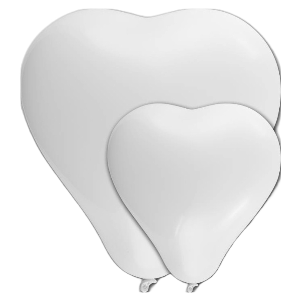 ΜΠΑΛΟΝΙΑ ΚΑΡΔΙΑ 2 ΜΕΓΕΘΗ (15CM ΚΑΙ 30CM), ΧΡΩΜΑ ΛΕΥΚΟ, ΣΑΚΟΥΛΑ 6 ΤΕΜΑΧΙΩΝ,STYLEX 14762