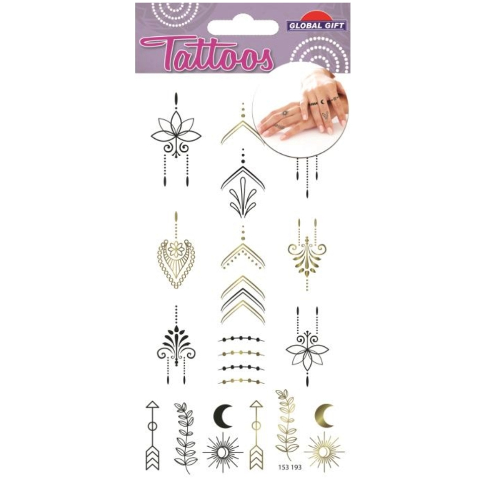 STICKERS GLOBAL GIFT 153193 TATOOS 9X15CM