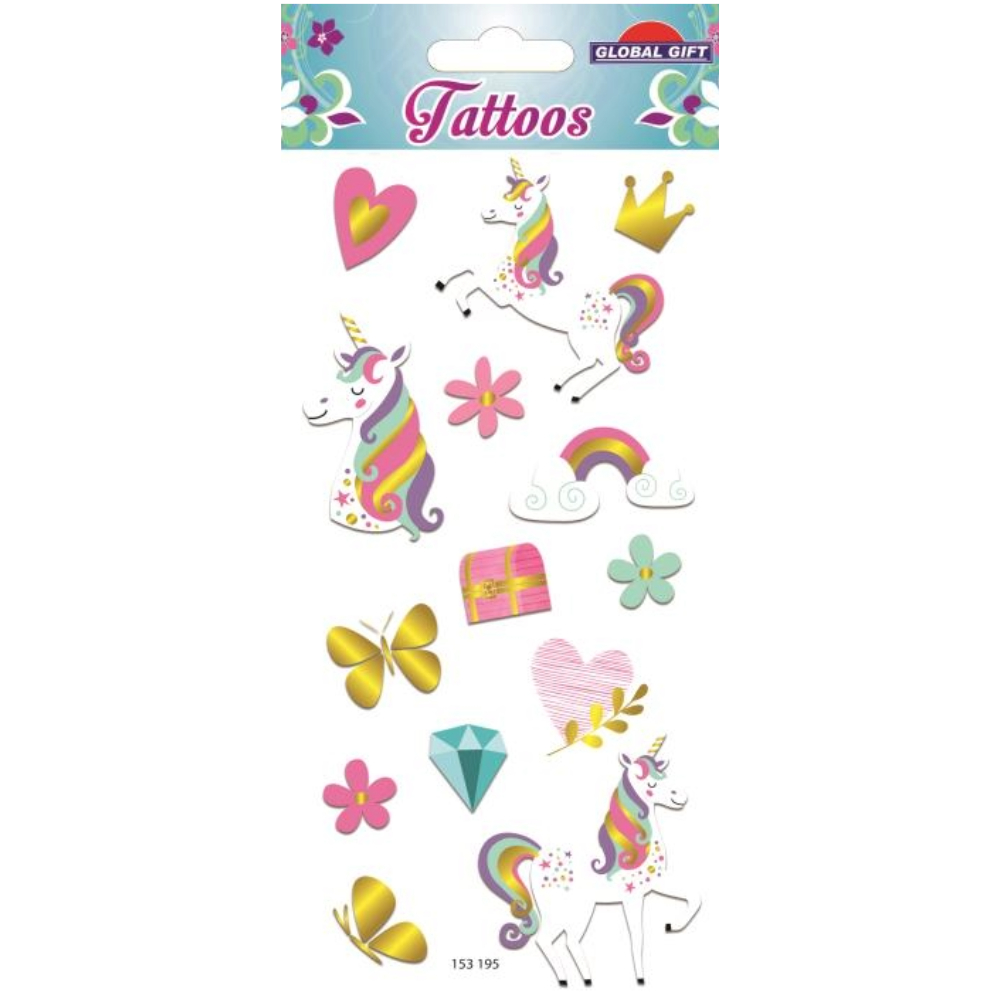 STICKERS GLOBAL GIFT 153195 TATOOS 9X15CM