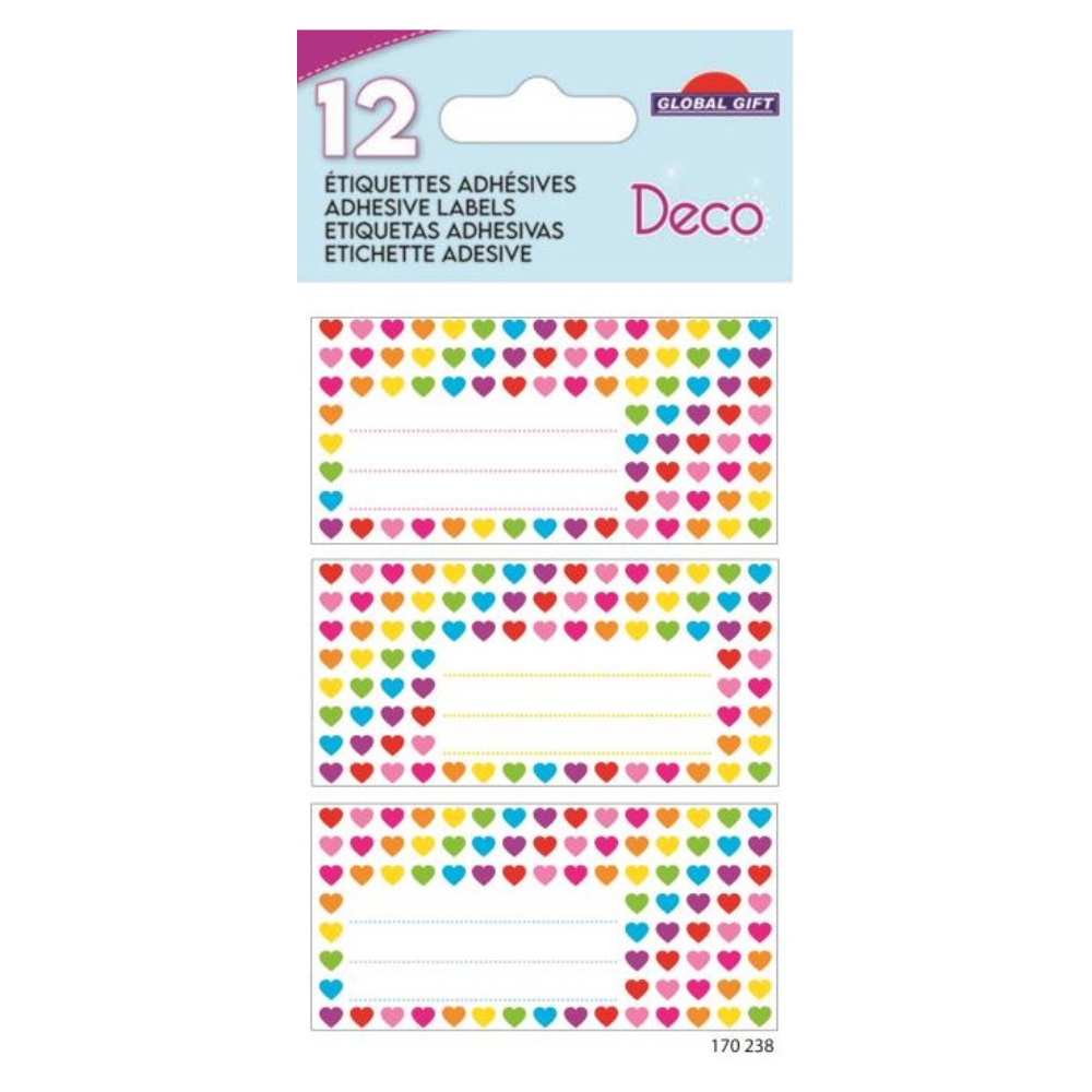 ΕΤΙΚΕΤΕΣ ΣΧΟΛΙΚΕΣ STICKERS GLOBAL 170238 8X12cm (12 ΤΕΜ.)