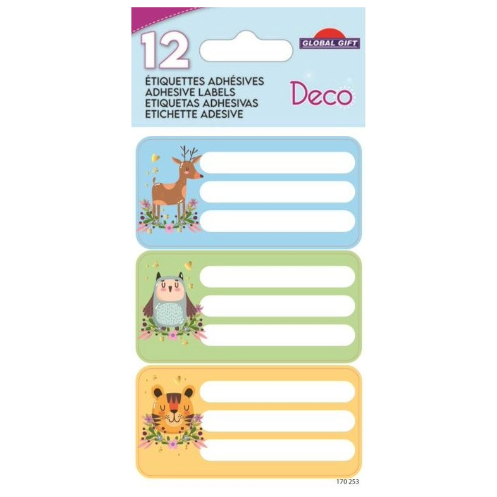 ΕΤΙΚΕΤΕΣ ΣΧΟΛΙΚΕΣ STICKERS GLOBAL 170253 8X12cm (12 ΤΕΜ)