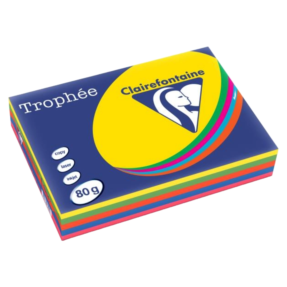 ΧΑΡΤΙ A4 80G ΧΡΩΜΑ ΑΣΟΡΤΙ ΕΝΤΟΝΟ ΠΑΚΕΤΟ 500 Φ. CLAIREFONTAINE 1704SC