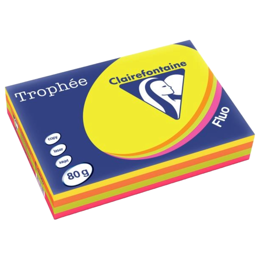 ΧΑΡΤΙ A4 80G ΧΡΩΜΑ ΑΣΟΡΤΙ FLUO ΠΑΚΕΤΟ 500 Φ. CLAIREFONTAINE 1705SC