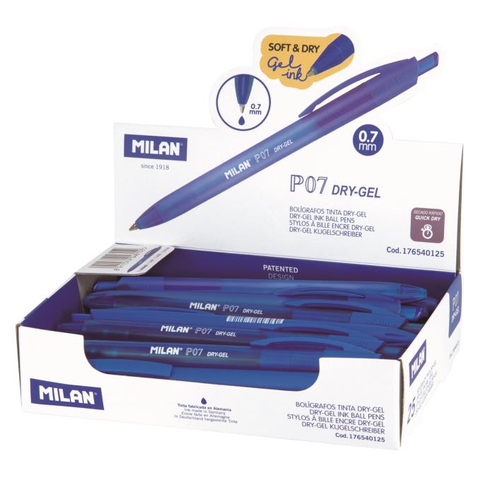 ΣΤΥΛΟ GEL +ΚΟΥΜΠΙ 0.7ΜΜ ΣΤΑΝΤ=25 ΤΕΜ. MILAN 176540125 ΜΠΛΕ
