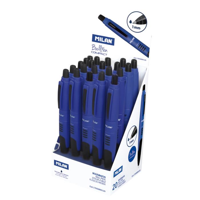 ΣΤΥΛΟ ΔΙΑΡΚΕΙΑΣ MILAN COMPACT 1.0MM +ΚΟΥΜΠΙ (ΣΤΑΝΤ=20 ΤΕΜ) 17656890120 ΜΠΛΕ