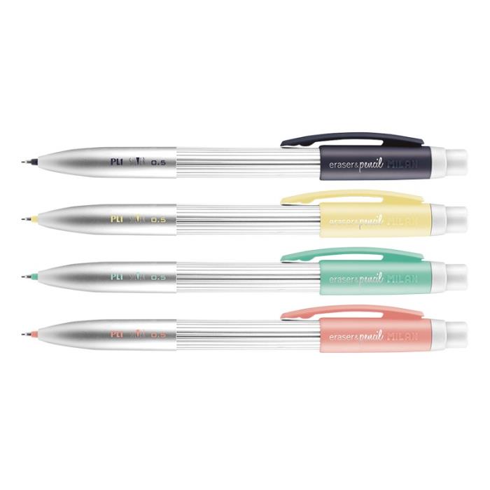 ΜΗΧΑΝΙΚΟ ΜΟΛΥΒΙ MILAN 0,5 185029920 +ΓΟΜΑ PL1 SILVER (ΣΤΑΝΤ= 20 ΑΣΟΡΤΙ)