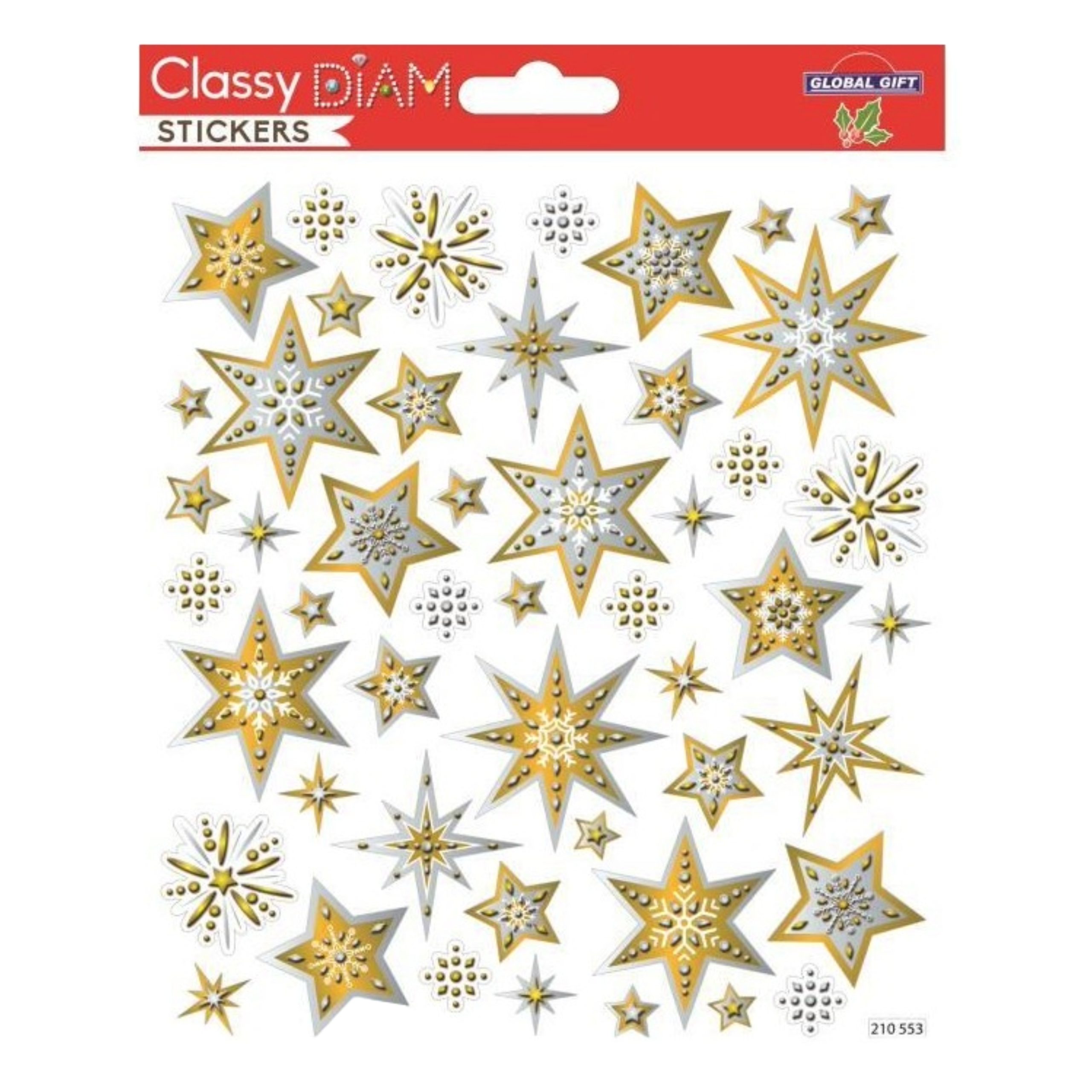 STICKERS CHRISTMAS CLASSY 15X17CM 210553 GLOBAL GIFT