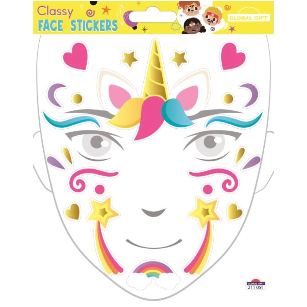 STICKERS GLOBAL GIFT 211051 CLASSY FACE STICKERS 15X17CM