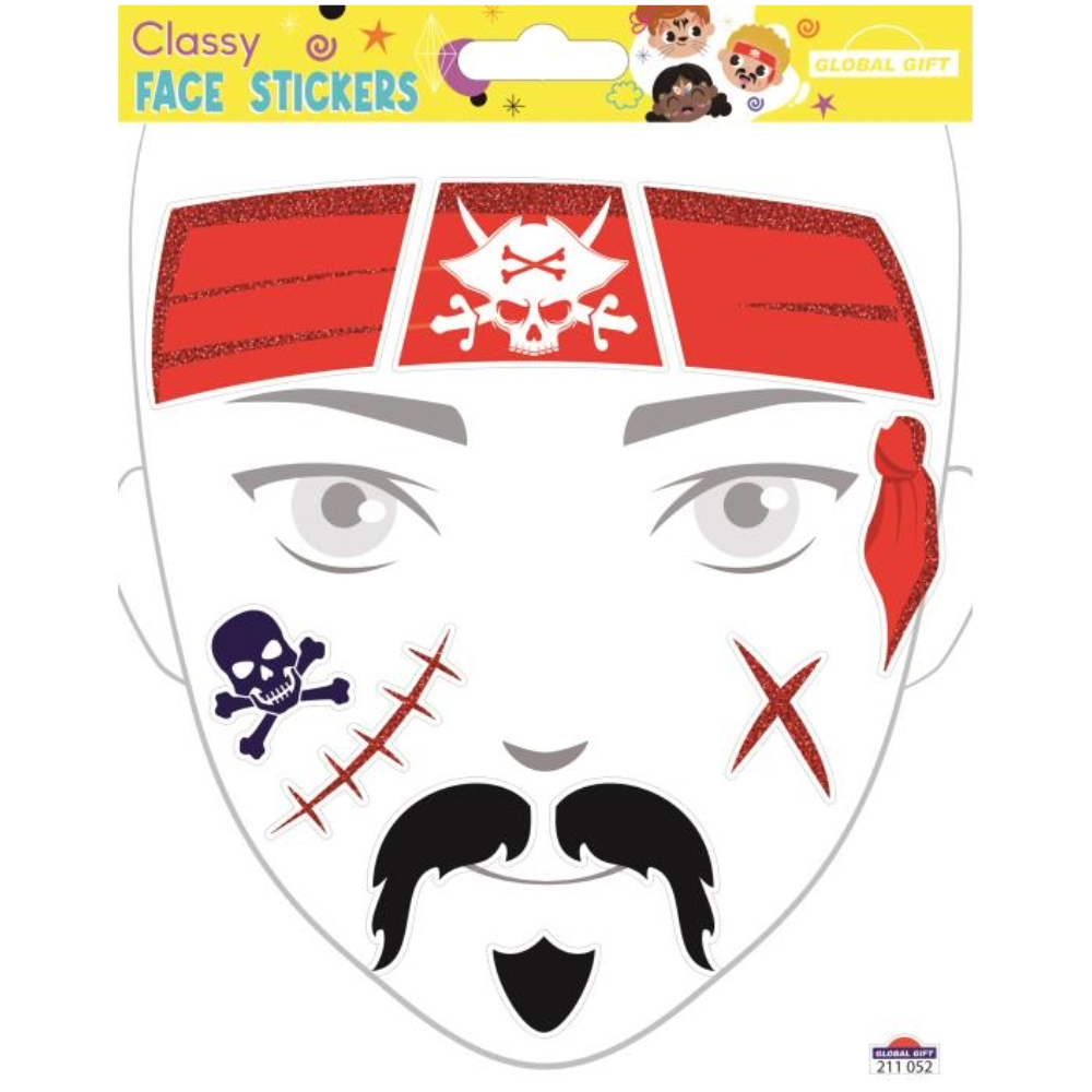 STICKERS GLOBAL GIFT 211052 CLASSY FACE STICKERS 15X17CM