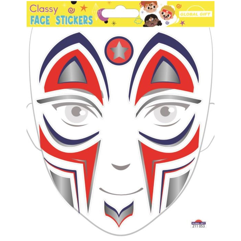 STICKERS GLOBAL GIFT 211053 CLASSY FACE STICKERS 15X17CM