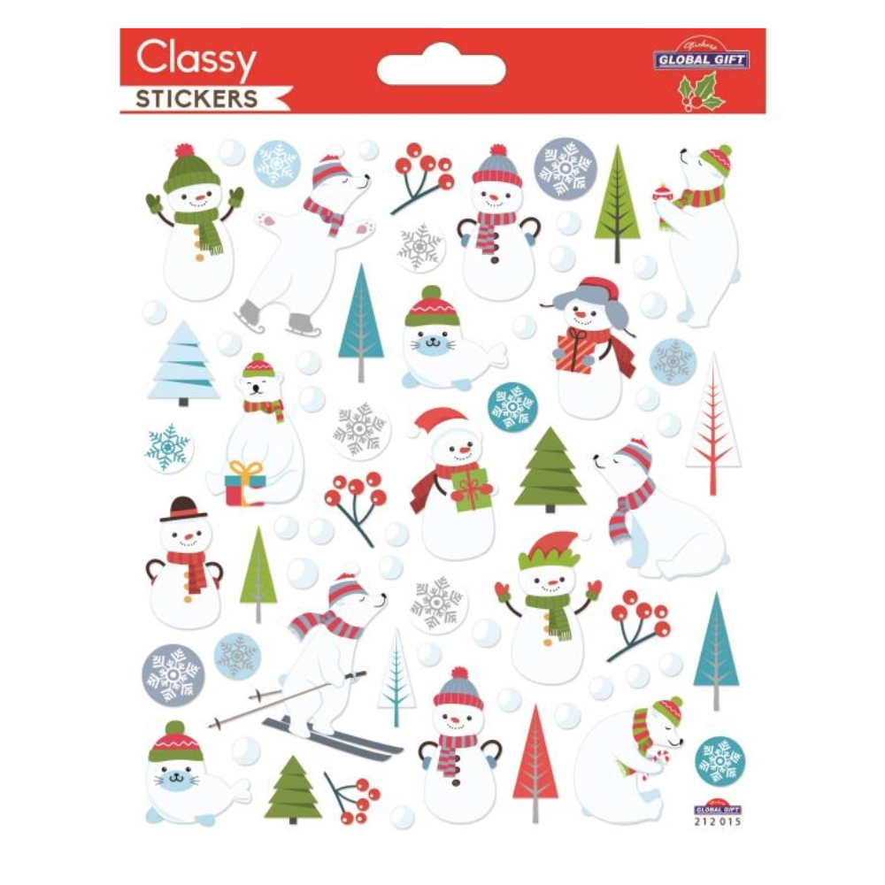 STICKERS CHRISTMAS CLASSY 15X17CM 212015 GLOBAL GIFT