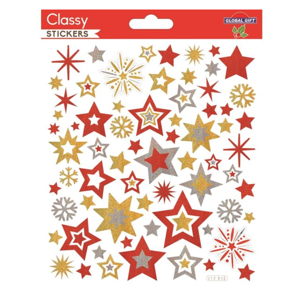STICKERS CHRISTMAS CLASSY 15X17CM 212032 GLOBAL GIFT