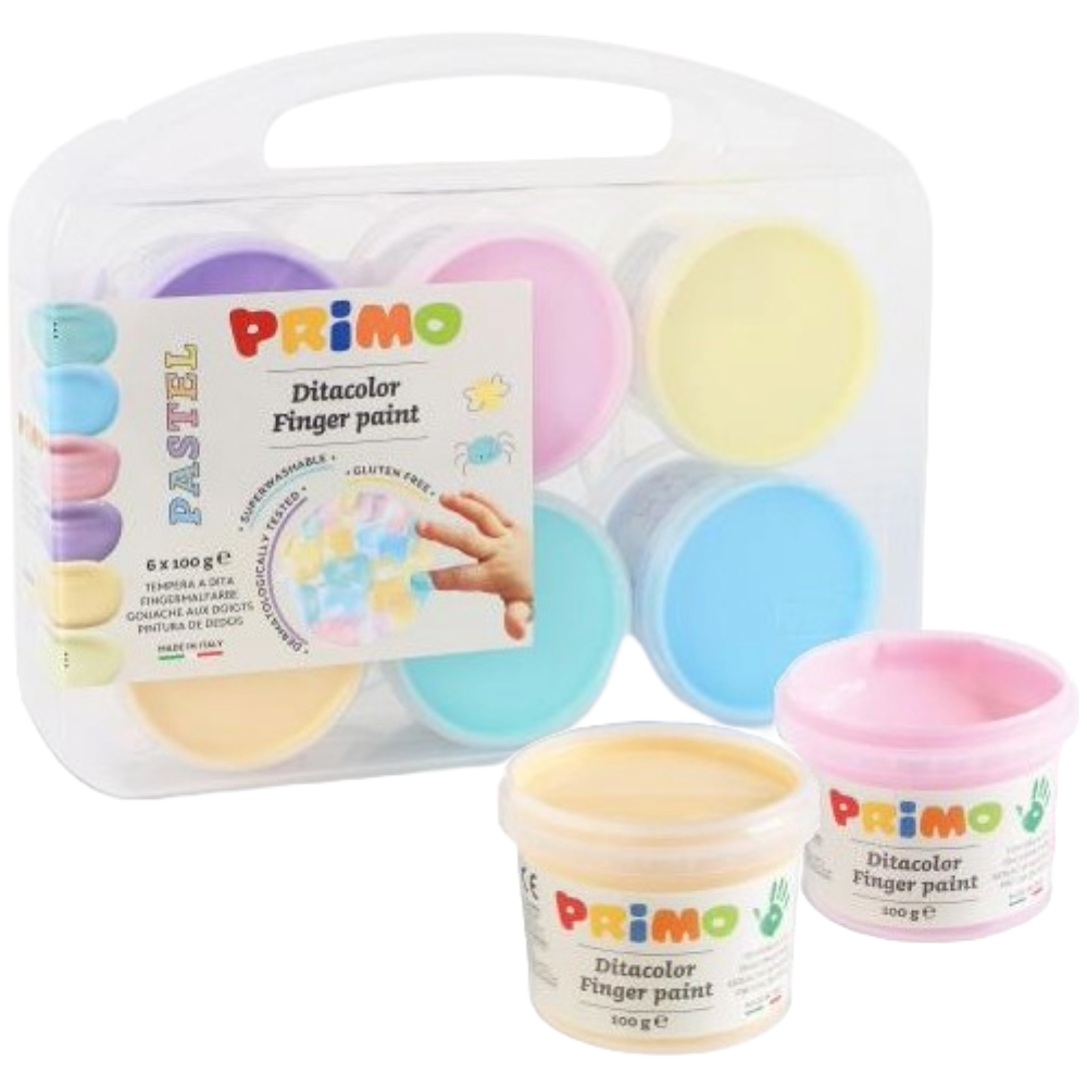 ΔΑΚΤΥΛΟΜΠΟΓΙΑ PRIMO ΣΕΤ 6 ΧΡΩΜΑΤΩΝ 100GR ΠΑΣΤΕΛ CMP-2212TD6PAST