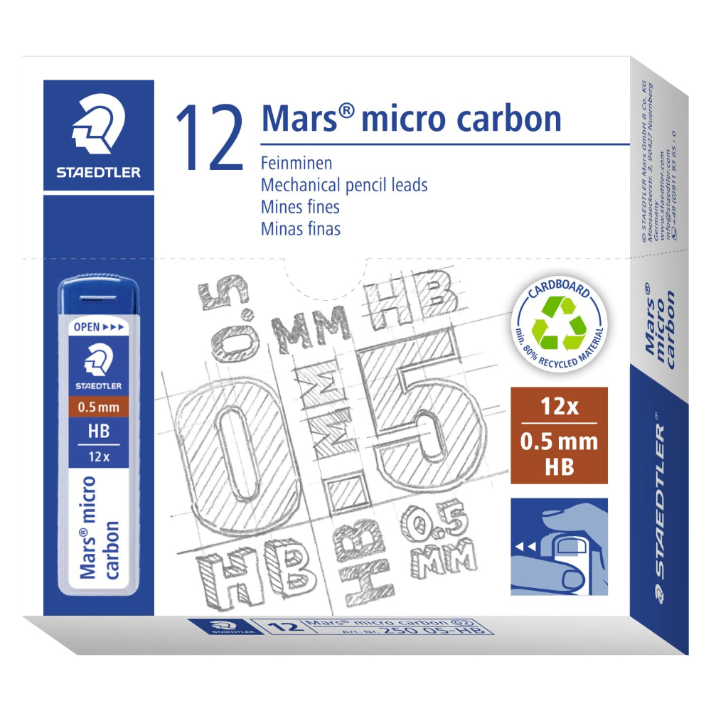 ΜΥΤΕΣ ΜΗΧΑΝΙΚΟΥ ΜΟΛΥΒΙΟΥ STAEDTLER 250 0.5-HB SOFT MARS MICRO