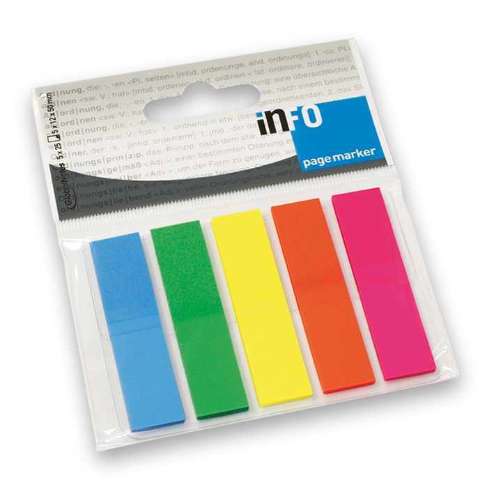 NOTES INFO ΣΕΛΙΔΟΔΕΙΚΤΕΣ 2681-09 5 ΧΡΩΜΑΤΑ ΔΙΑΦΑΝΑ 5X12X50MM 5X25Φ