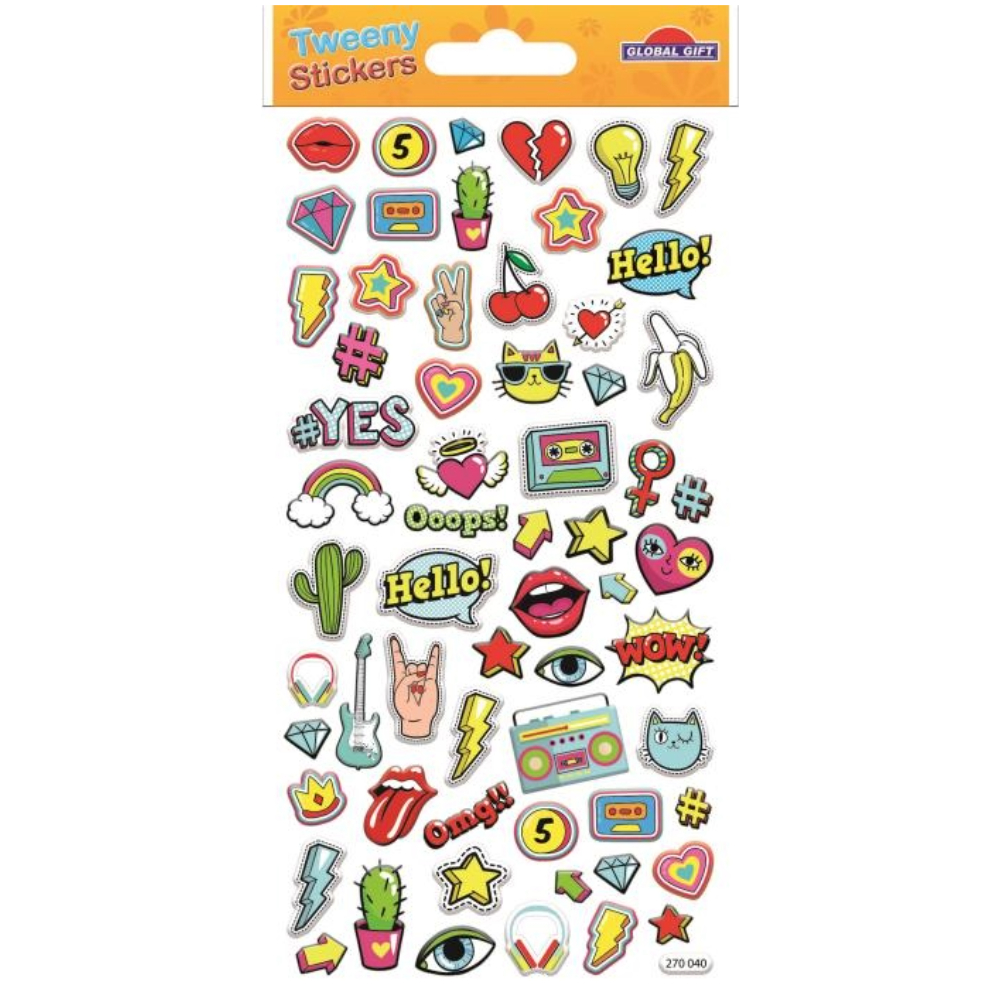 STICKERS GLOBAL GIFT 270040 TWEENY 9X17CM