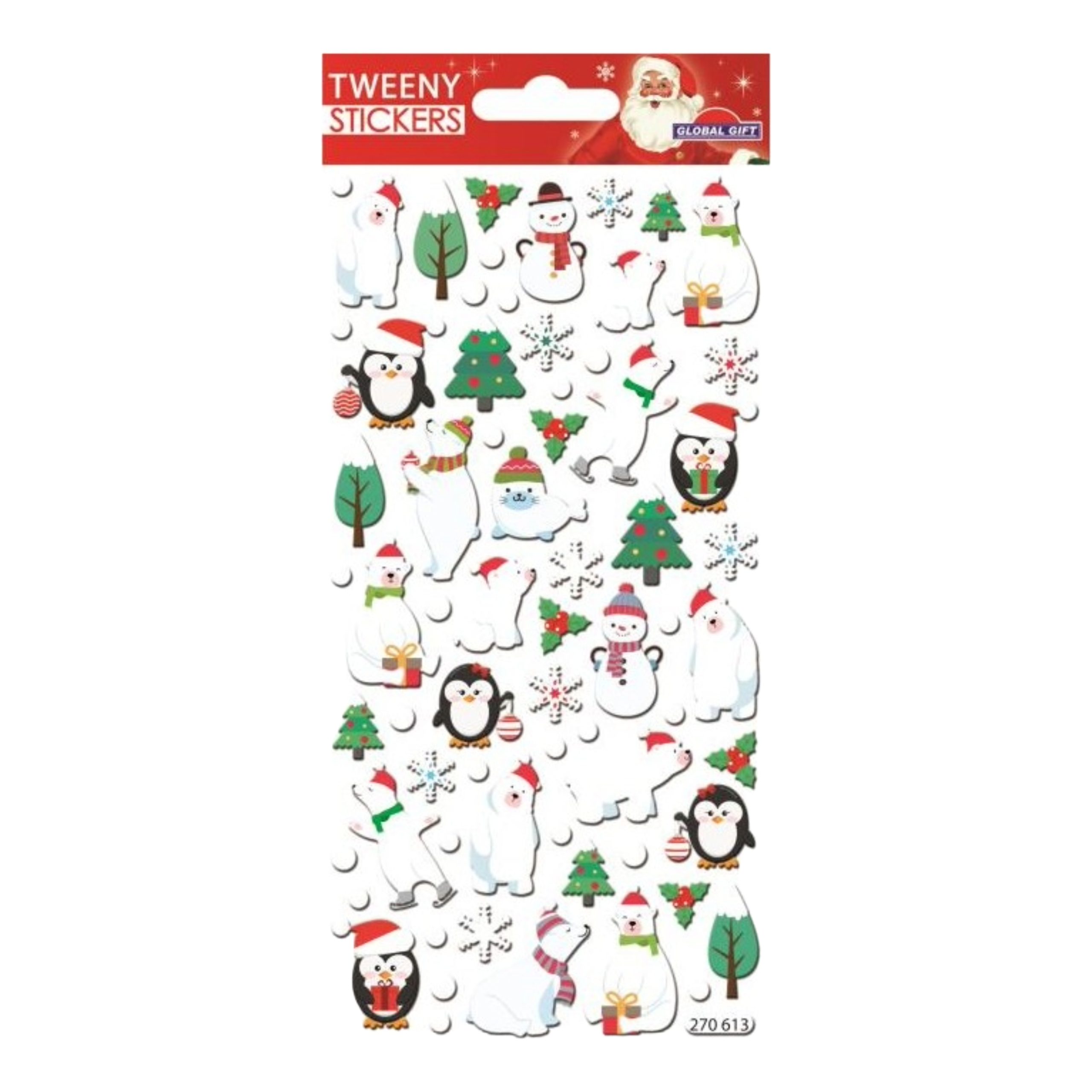 STICKERS CHRISTMAS TWENNY 9X17.5CM 270613 GLOBAL GIFT