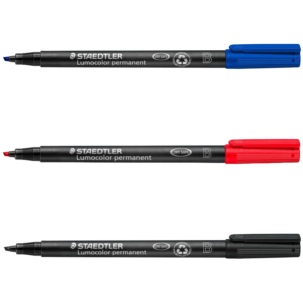 ΜΑΡΚΑΔΟΡΟΣ ΥΑΛΟΓΡΑΦΟΣ STAEDTLER 314 LUMOCOLOR B PERMANENT (ΓΡΑΦΗ 1.0-2.5MM) 314-x