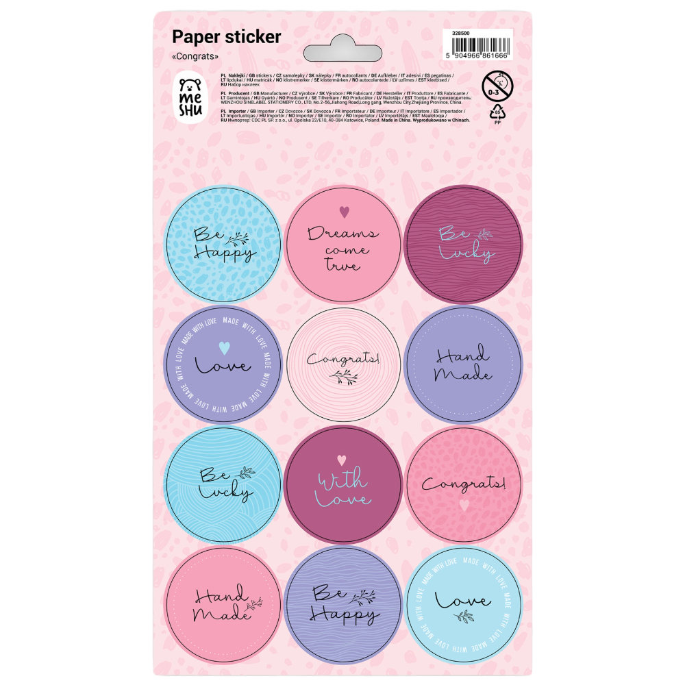 STICKERS MESHU PAPER 328500 (=10Φ) 12X21