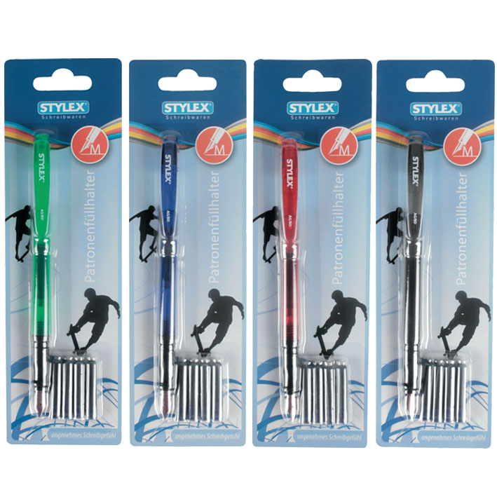 ΠΕΝΑ ΓΡΑΦΗΣ STYLEX 33041 (BLISTER +4 ΑΜΠΟΥΛΕΣ) (ΑΣΟΡΤΙ ΧΡΩΜΑΤΑ)