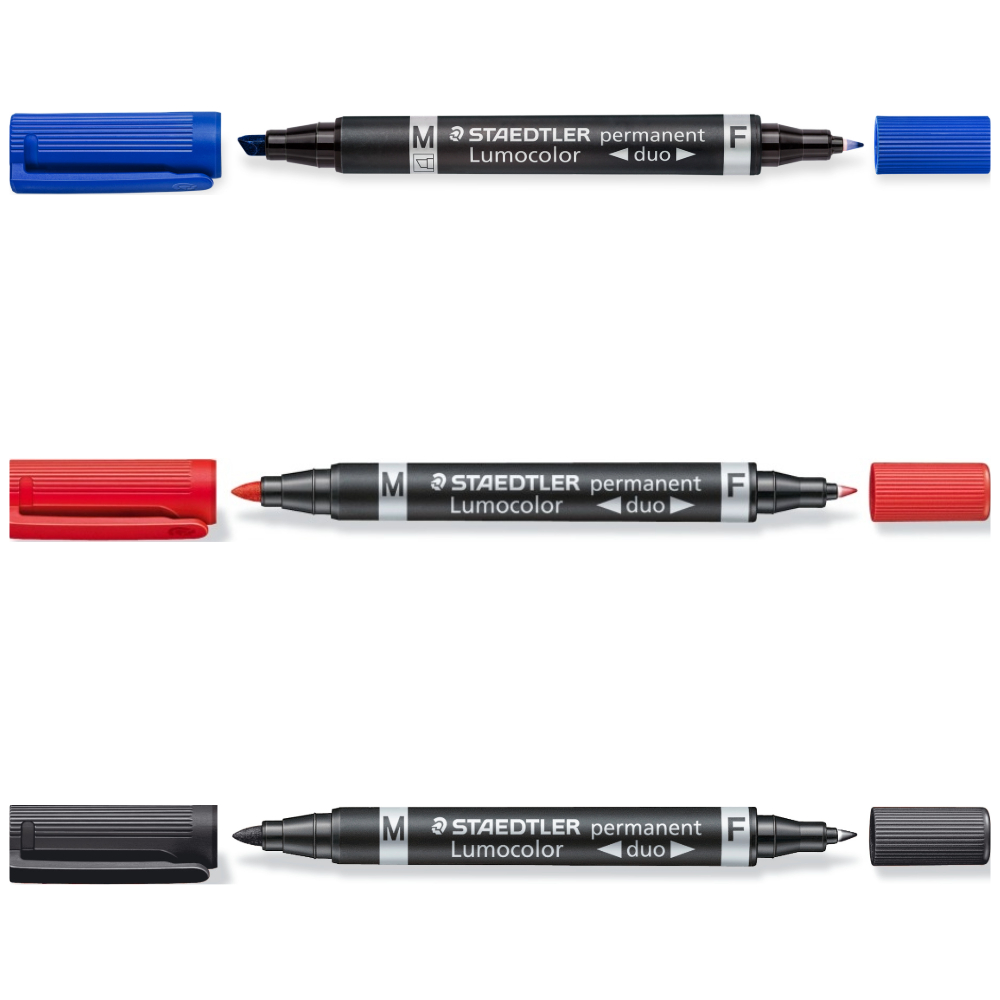 ΜΑΡΚΑΔΟΡΟΣ ΥΑΛΟΓΡΑΦΟΣ STAEDTLER 348 LUMOCOLOR DUO PERMANENT ΔΙΠΛΗ ΜΥΤΗ F & M 348-x