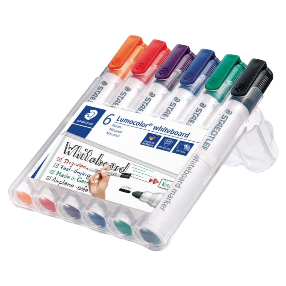 ΜΑΡΚΑΔΟΡΟΣ ΠΙΝΑΚΟΣ STAEDTLER 351 LUMOCOLOR WHITEBOARD (6 ΧΡΩΜΑΤΑ) 351 WP6