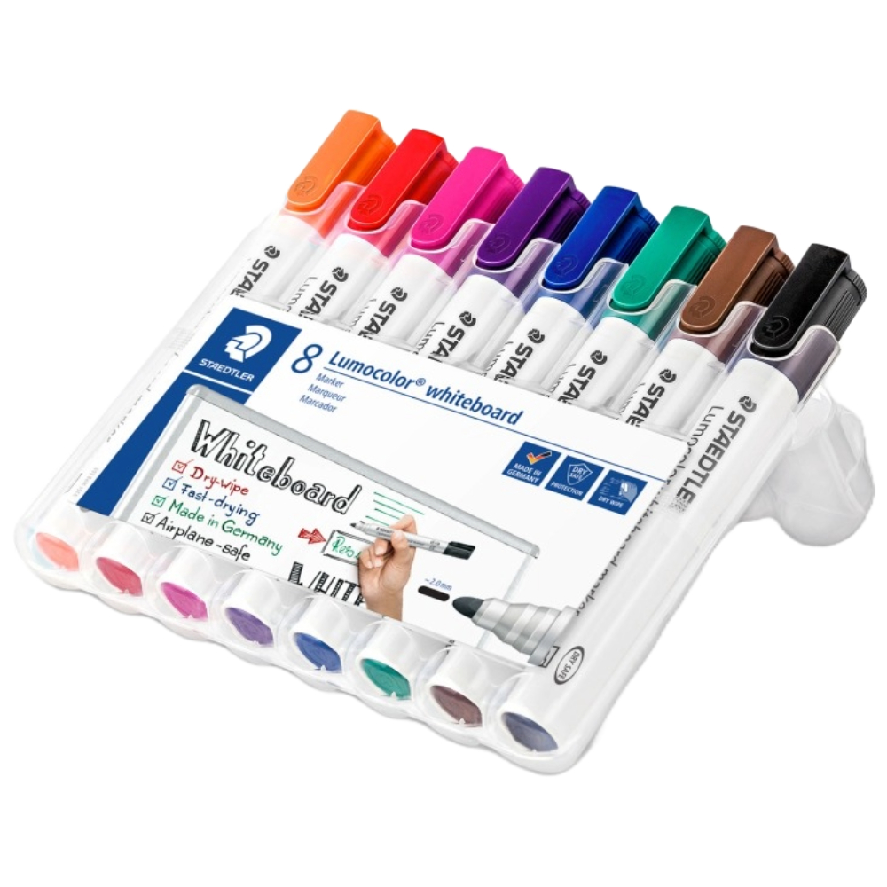 ΜΑΡΚΑΔΟΡΟΣ ΠΙΝΑΚΟΣ STAEDTLER 351 LUMOCOLOR WHITEBOARD (8 ΧΡΩΜΑΤΑ) 351 WP8