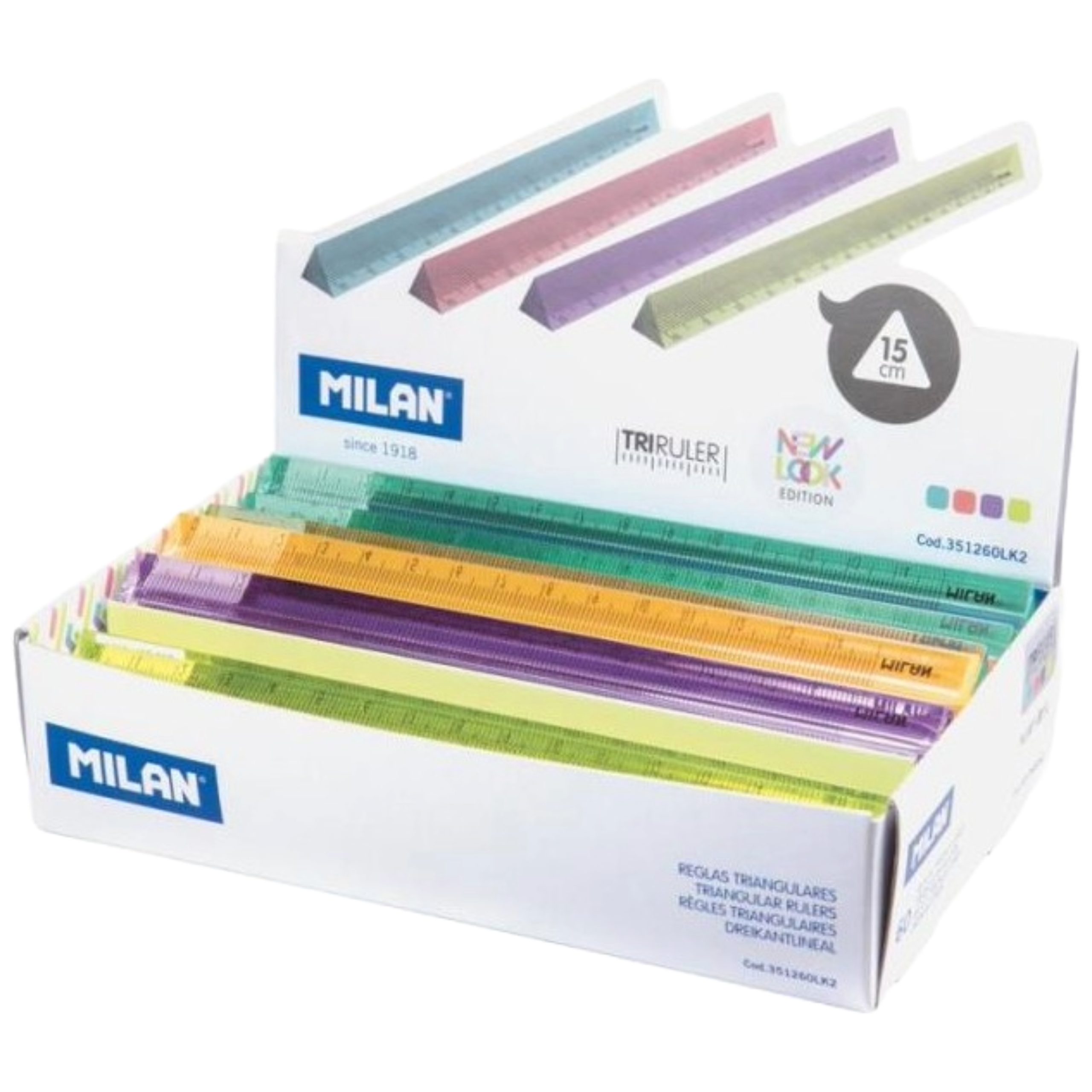 ΧΑΡΑΚΑΣ MILAN ΤΡΙΓΩΝΙΚΟΣ 15CM (ΣΤΑΝΤ 60 ΤΕΜ./ ΠΑΣΤΕΛ ΧΡΩΜΑΤΑ) 351260LK2