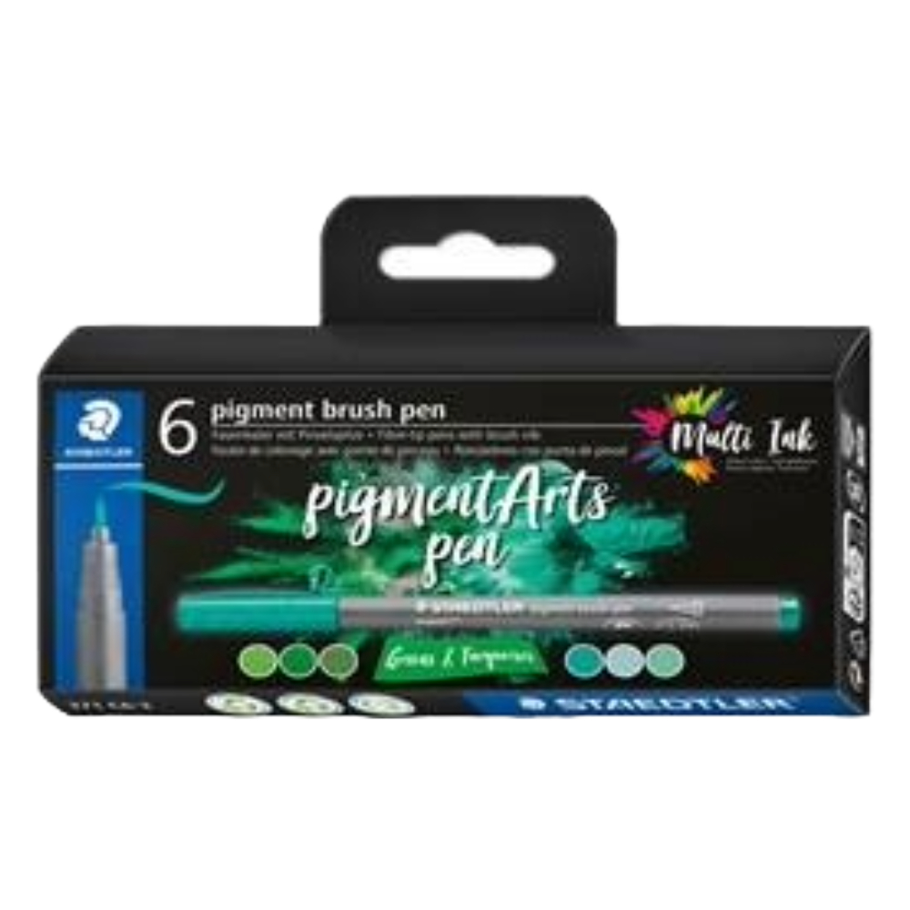 ΜΑΡΚΑΔΟΡΟΣ ART STAEDTLER 371 ΣΕΤ 6 ΧΡΩΜΑΤΩΝ GREEN & TURQUOISE 371 C6-3
