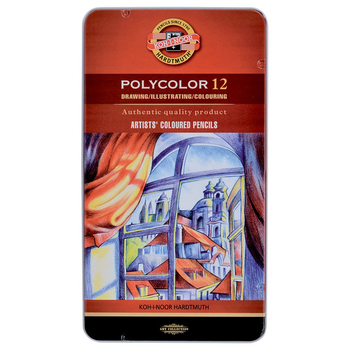 ΞΥΛΟΜΠΟΓΙΕΣ POLYCOLOR KOHINOOR 12 ΧΡΩΜΑΤΑ ΜΕΤΑΛΙΚΗ ΚΑΣΕΤΙΝΑ 3822-12