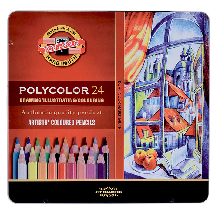 ΞΥΛΟΜΠΟΓΙΕΣ POLYCOLOR KOHINOOR 24 ΧΡΩΜΑΤΑ ΜΕΤΑΛΙΚΗ ΚΑΣΕΤΙΝΑ 3824-24