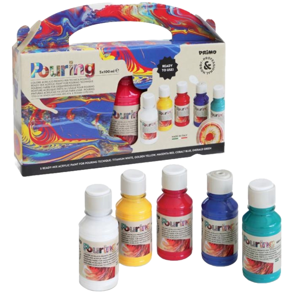 ΑΚΡΥΛΙΚΑ ΧΡΩΜΑΤΑ PRIMO ΓΙΑ ΤΕΧΝΙΚΗ POURING 100ML (ΣΕΤ x5 ΧΡΩΜΑ) CMP-4002P5S