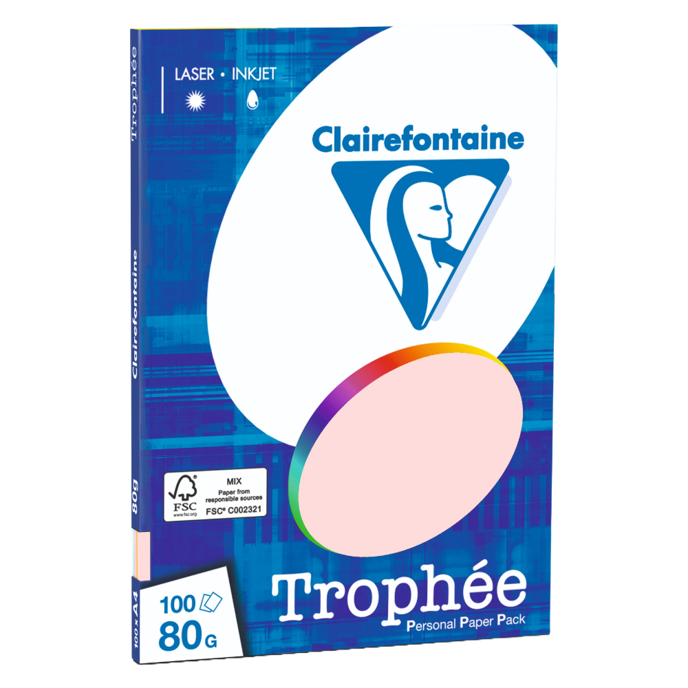 ΧΑΡΤΙ A4 80G ΧΡΩΜΑ ΑΣΟΡΤΙ ΠΑΣΤΕΛ ΠΑΚΕΤΟ 100 Φ. CLAIREFONTAINE 4100C