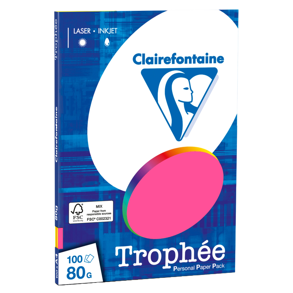 ΧΑΡΤΙ A4 80G ΧΡΩΜΑ ΑΣΟΡΤΙ FLUO ΠΑΚΕΤΟ 100 Φ. CLAIREFONTAINE 4120C