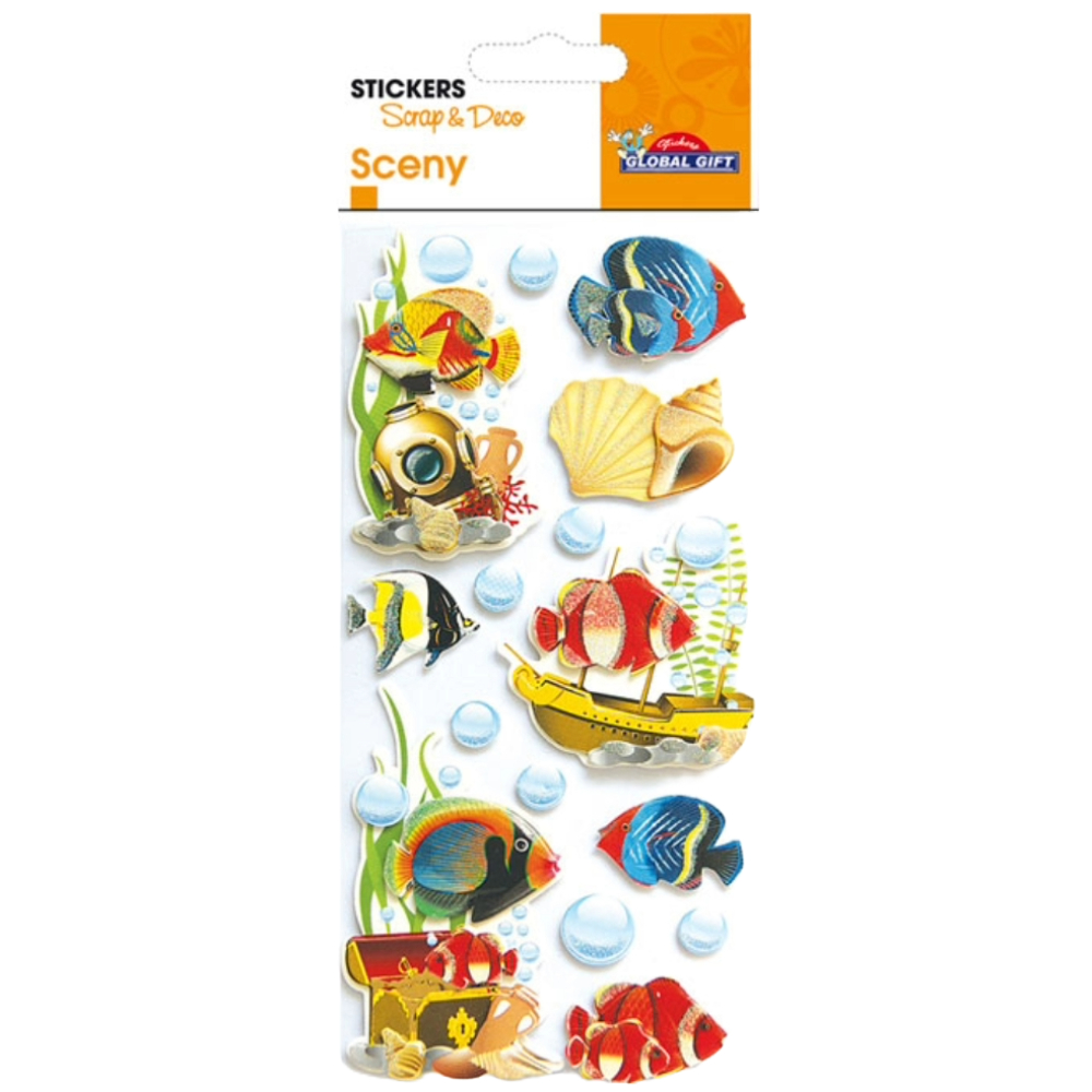 STICKERS GLOBAL GIFT 440037 SCENY TAG 7X14CM