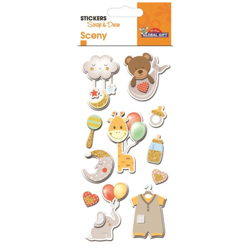 STICKERS GLOBAL GIFT 440202 SCENY TAG 7X14CM