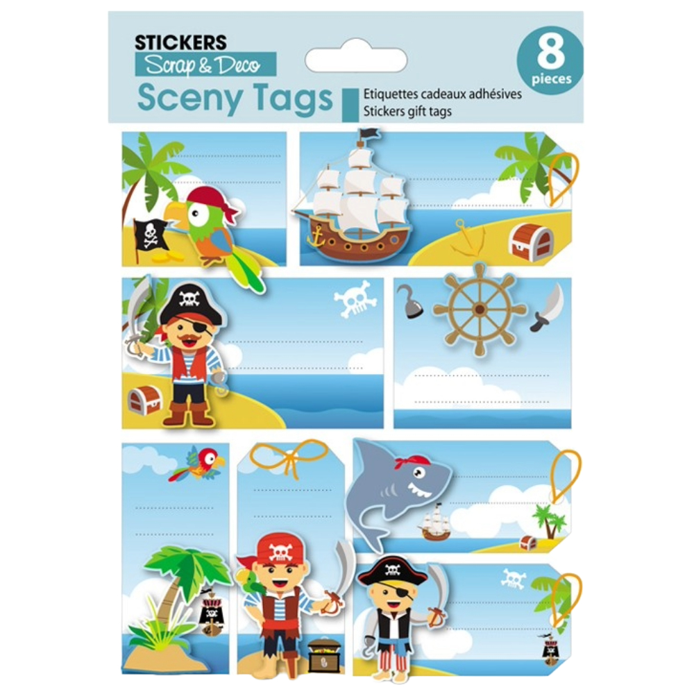 STICKERS GLOBAL GIFT 440302 SCENY TAG 7X14CM