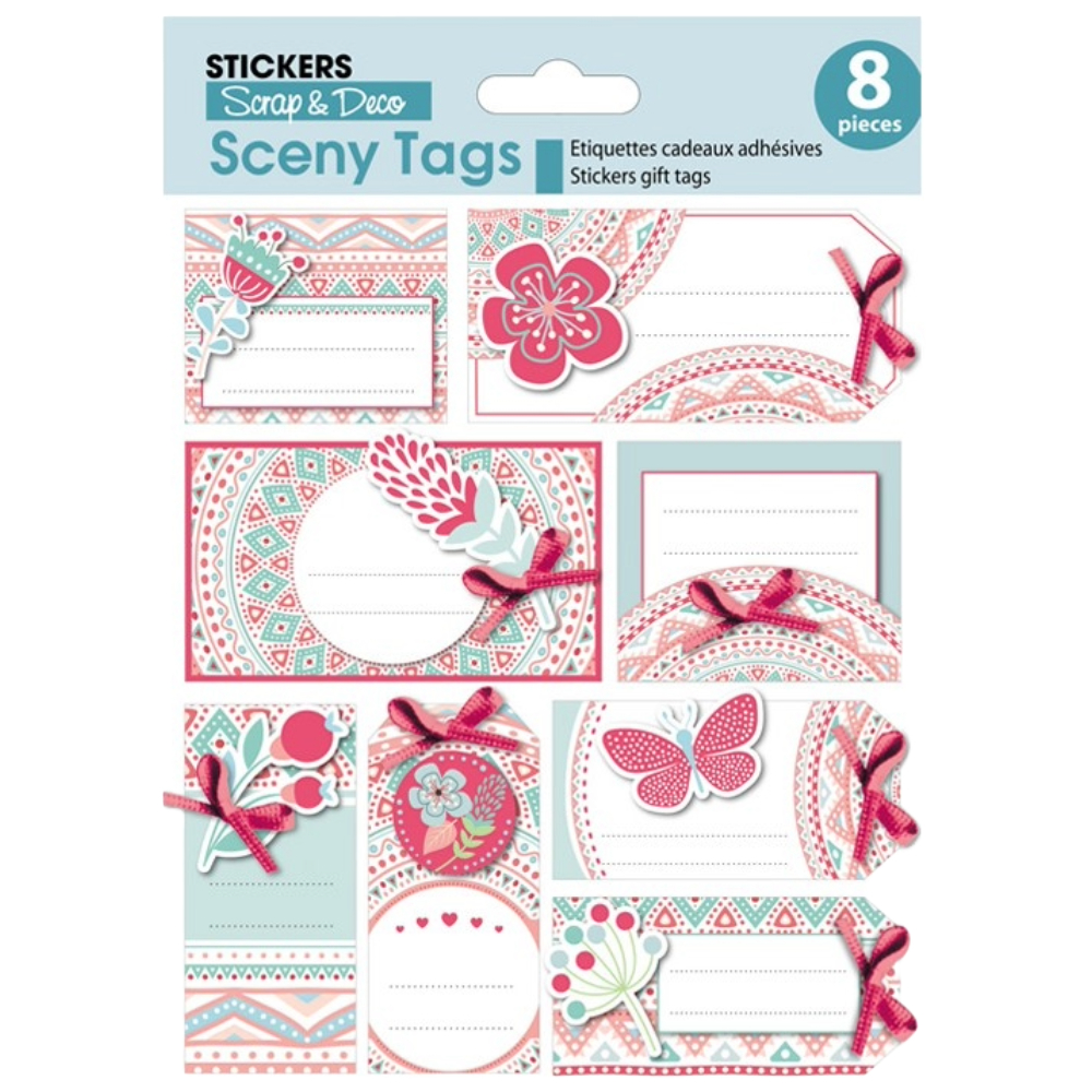 STICKERS GLOBAL GIFT 440303 SCENY TAG 7X14CM