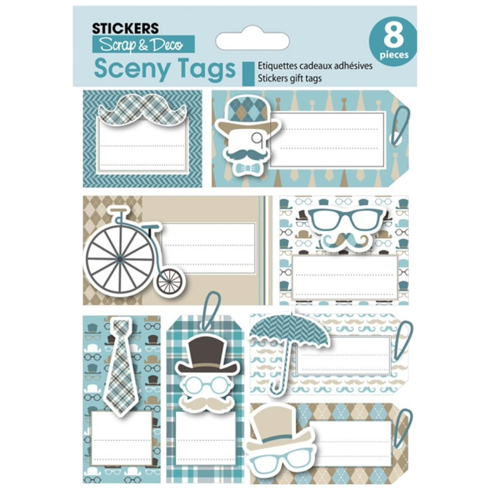 STICKERS GLOBAL GIFT 440304 SCENY TAG 7X14CM