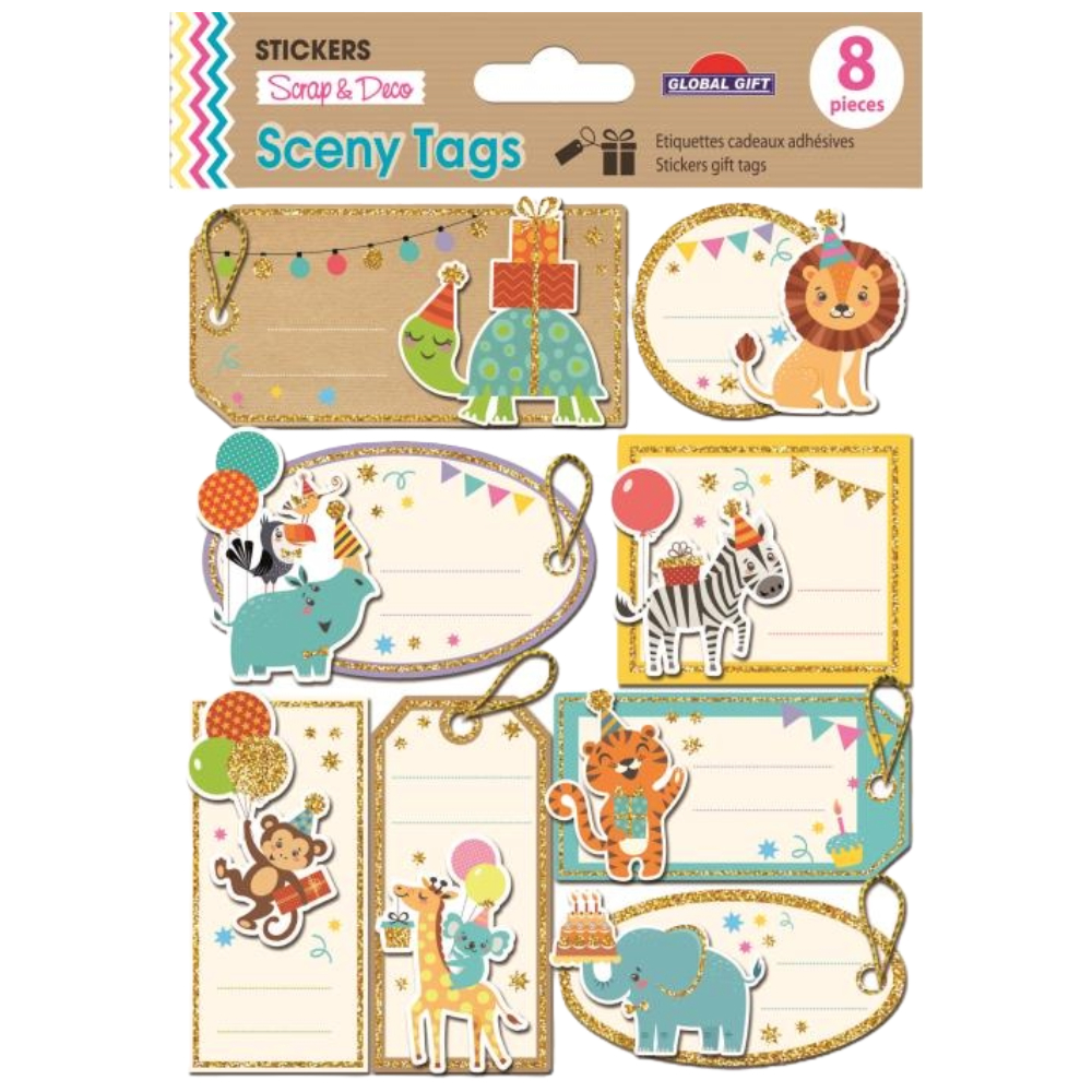 STICKERS GLOBAL GIFT 440305 SCENY TAG 7X14CM